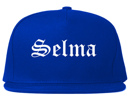 Selma Texas TX Old English Mens Snapback Hat Royal Blue