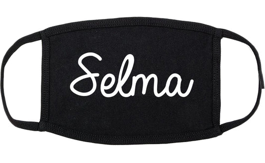 Selma Texas TX Script Cotton Face Mask Black
