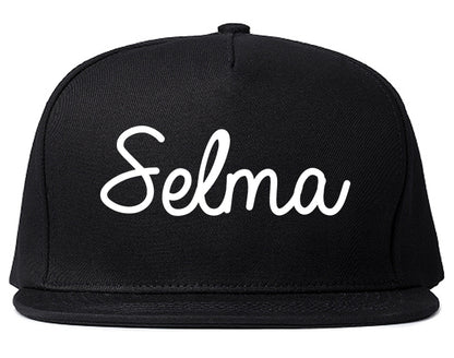 Selma Texas TX Script Mens Snapback Hat Black