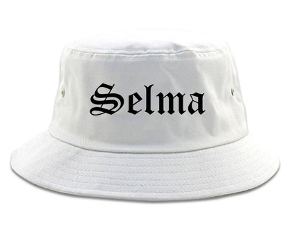 Selma Texas TX Old English Mens Bucket Hat White