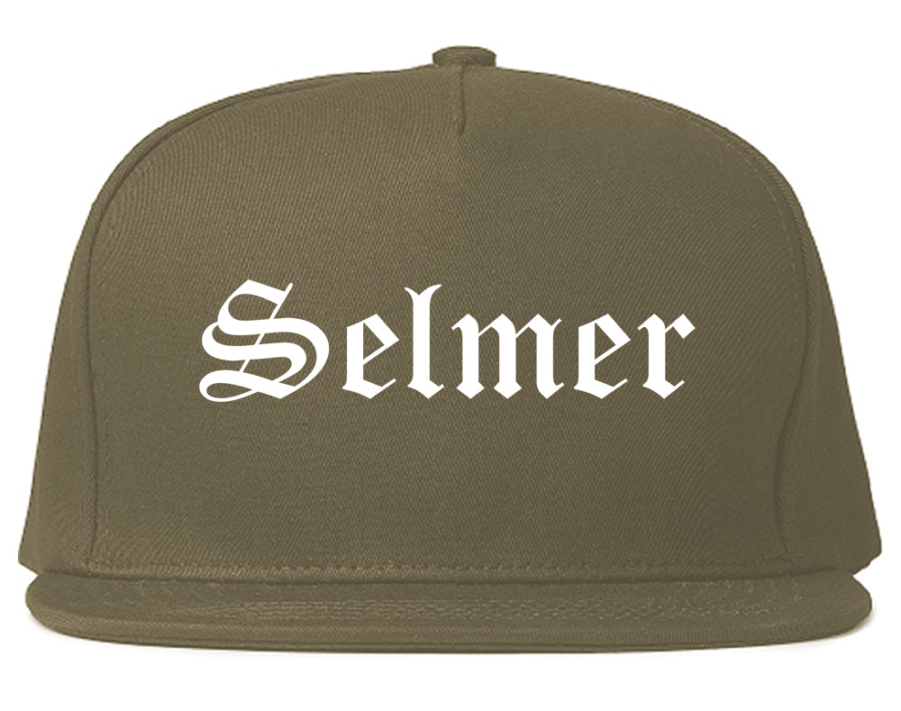 Selmer Tennessee TN Old English Mens Snapback Hat Grey