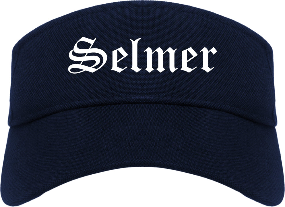 Selmer Tennessee TN Old English Mens Visor Cap Hat Navy Blue