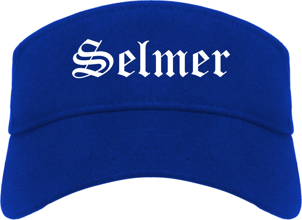 Selmer Tennessee TN Old English Mens Visor Cap Hat Royal Blue