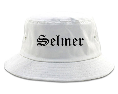 Selmer Tennessee TN Old English Mens Bucket Hat White