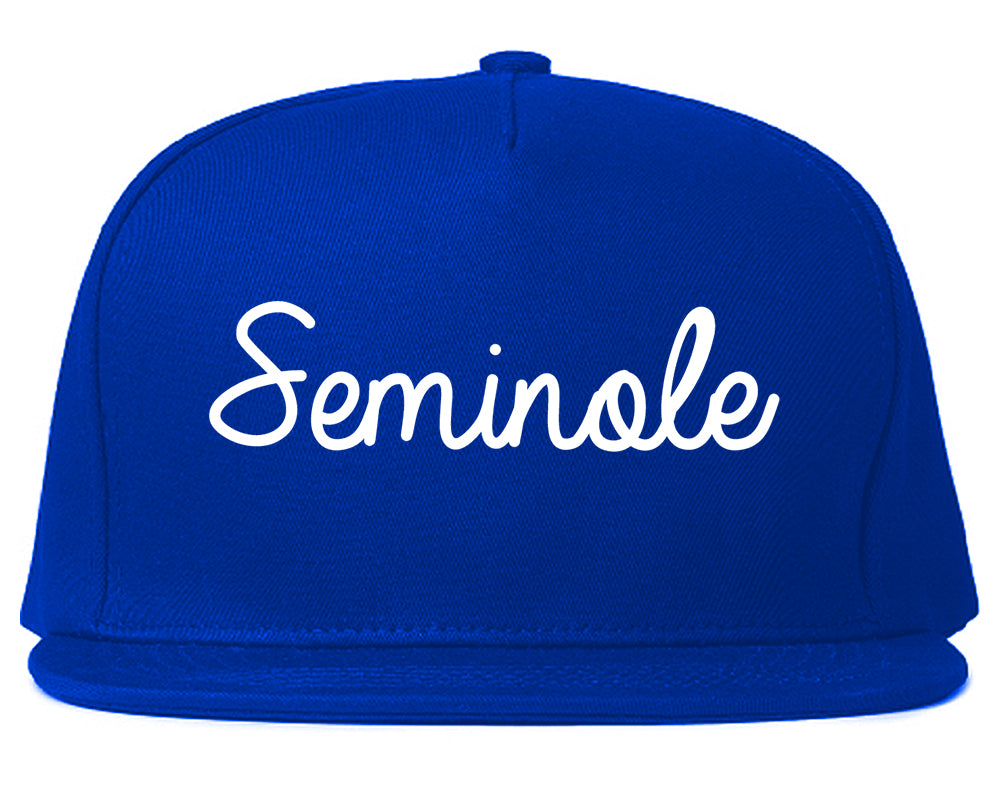 Seminole Florida FL Script Mens Snapback Hat Royal Blue