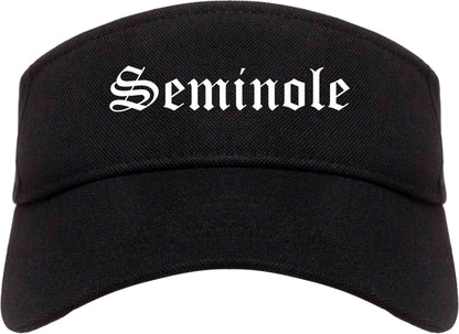 Seminole Florida FL Old English Mens Visor Cap Hat Black