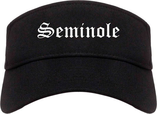 Seminole Florida FL Old English Mens Visor Cap Hat Black