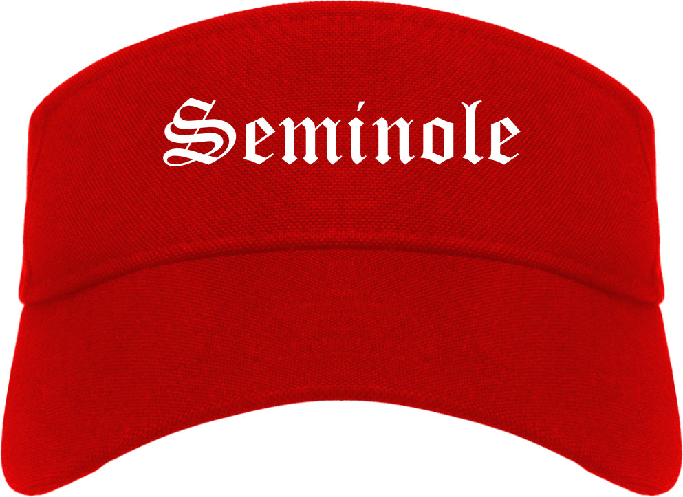 Seminole Florida FL Old English Mens Visor Cap Hat Red