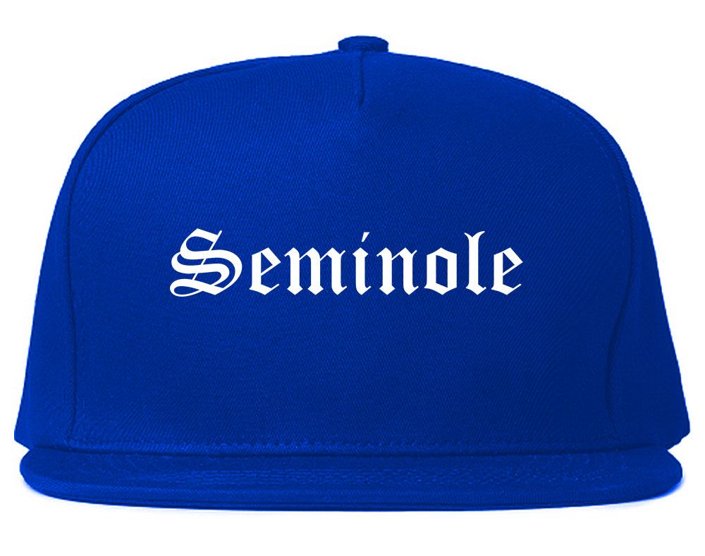 Seminole Oklahoma OK Old English Mens Snapback Hat Royal Blue