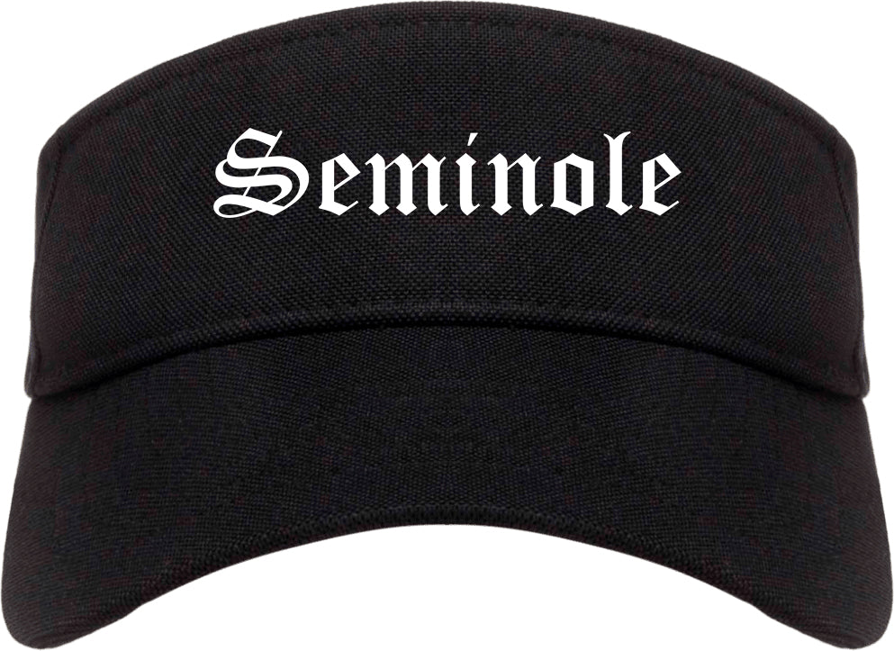 Seminole Oklahoma OK Old English Mens Visor Cap Hat Black