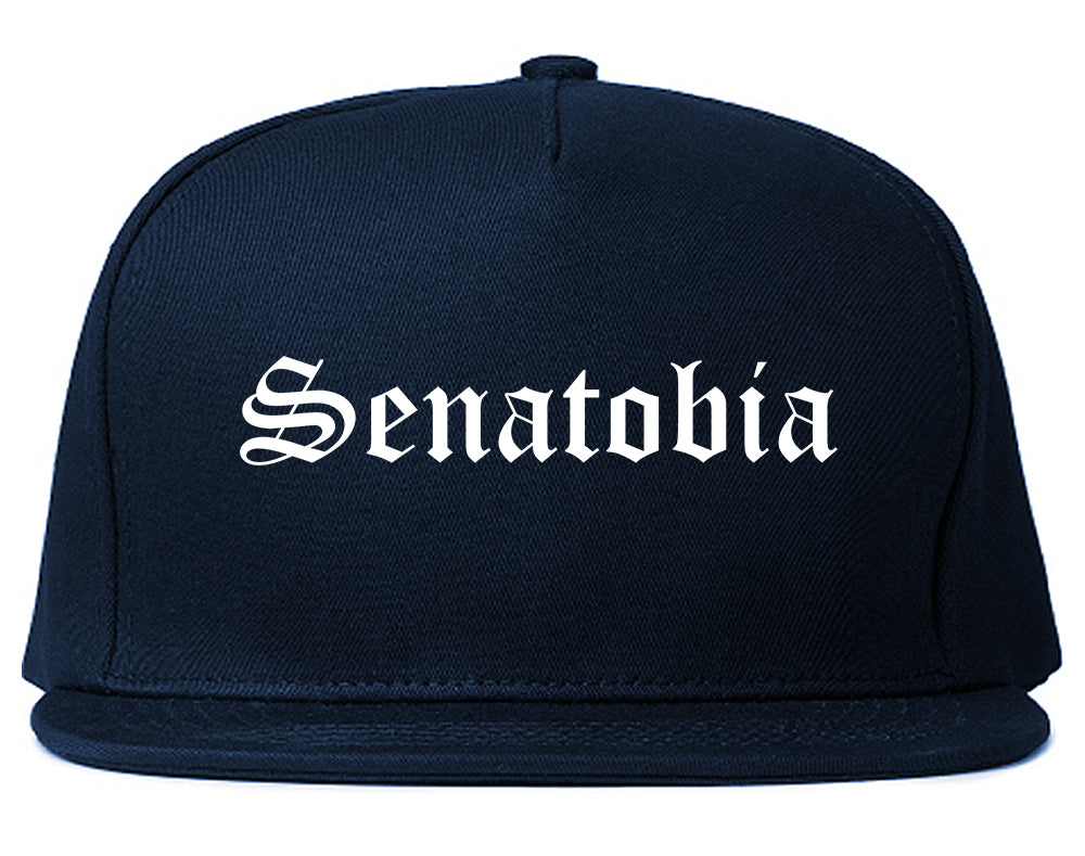 Senatobia Mississippi MS Old English Mens Snapback Hat Navy Blue