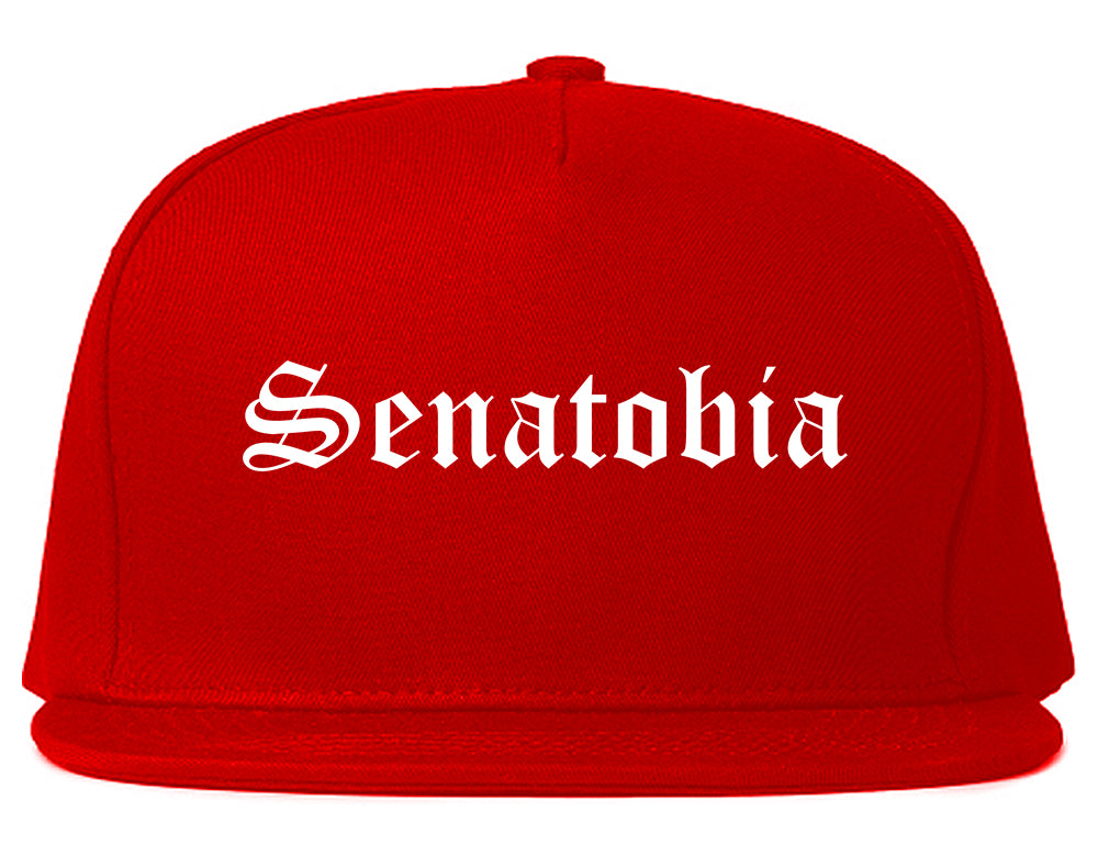 Senatobia Mississippi MS Old English Mens Snapback Hat Red