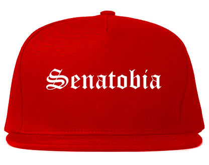 Senatobia Mississippi MS Old English Mens Snapback Hat Red