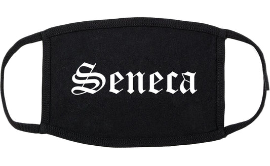 Seneca South Carolina SC Old English Cotton Face Mask Black
