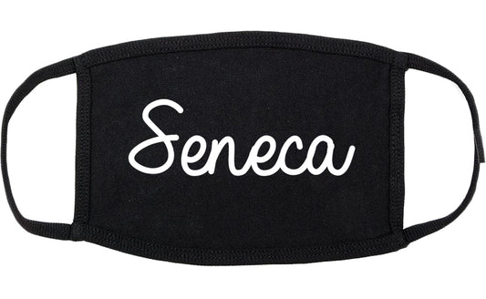 Seneca South Carolina SC Script Cotton Face Mask Black