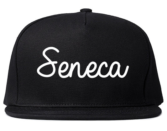 Seneca South Carolina SC Script Mens Snapback Hat Black
