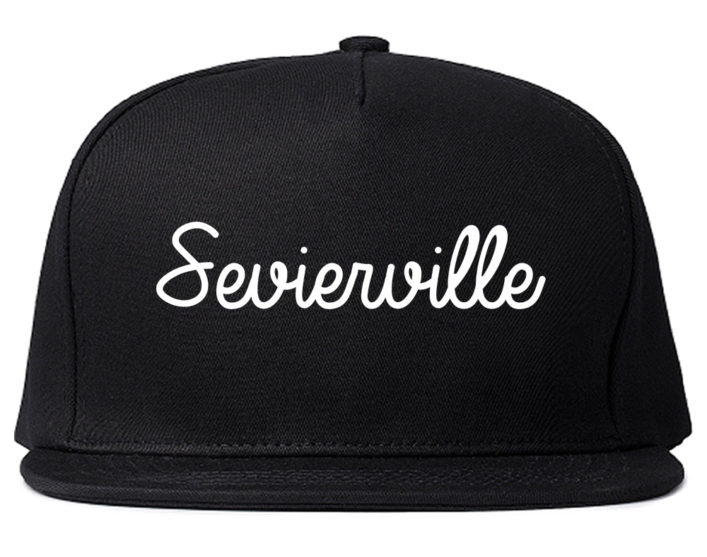 Sevierville Tennessee TN Script Mens Snapback Hat Black