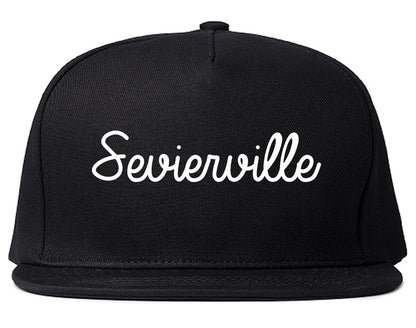 Sevierville Tennessee TN Script Mens Snapback Hat Black
