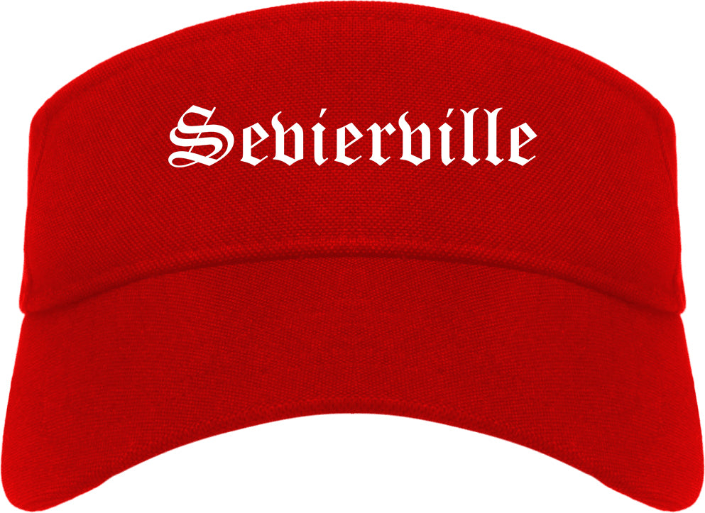 Sevierville Tennessee TN Old English Mens Visor Cap Hat Red