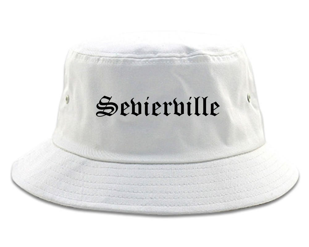 Sevierville Tennessee TN Old English Mens Bucket Hat White