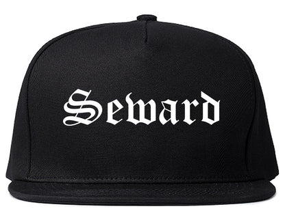 Seward Nebraska NE Old English Mens Snapback Hat Black