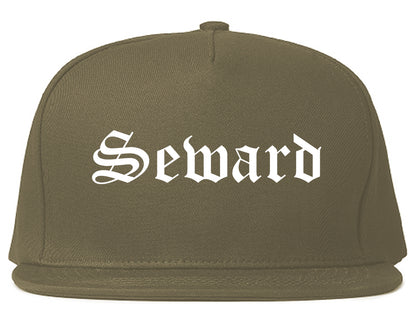 Seward Nebraska NE Old English Mens Snapback Hat Grey