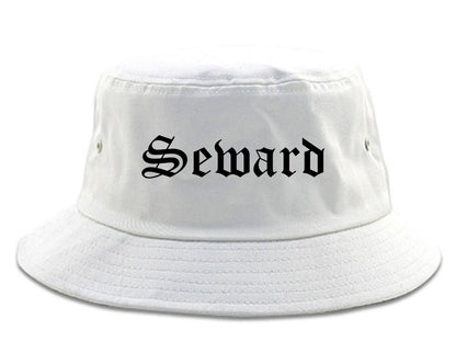 Seward Nebraska NE Old English Mens Bucket Hat White