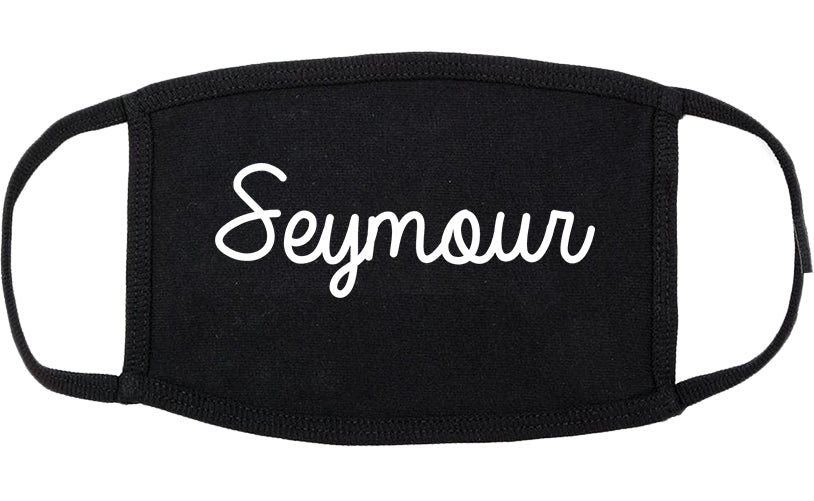 Seymour Indiana IN Script Cotton Face Mask Black
