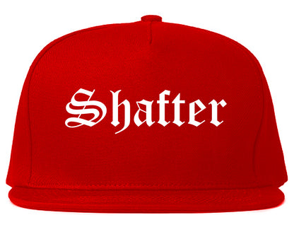 Shafter California CA Old English Mens Snapback Hat Red
