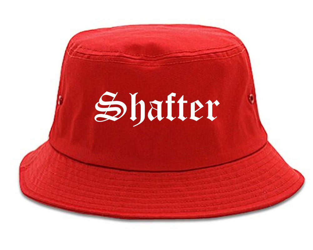 Shafter California CA Old English Mens Bucket Hat Red