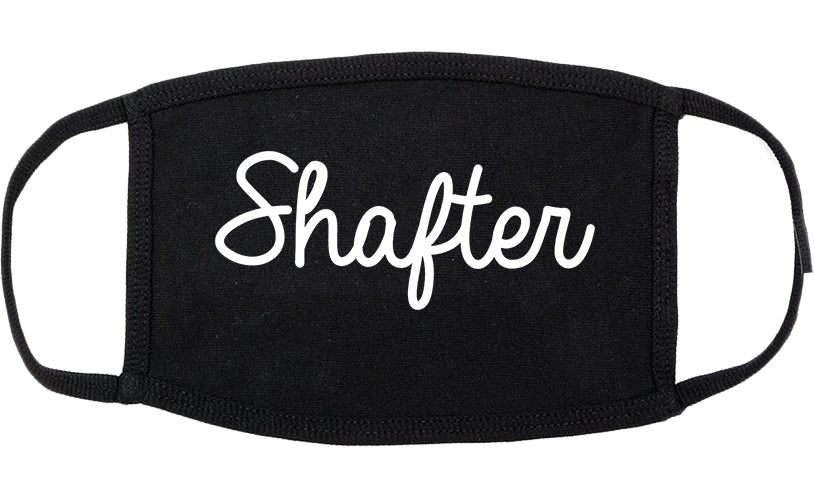 Shafter California CA Script Cotton Face Mask Black