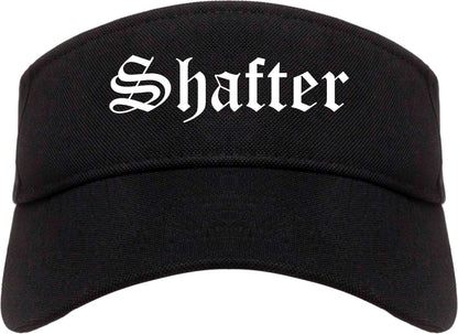 Shafter California CA Old English Mens Visor Cap Hat Black