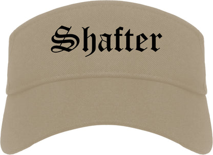 Shafter California CA Old English Mens Visor Cap Hat Khaki