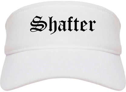 Shafter California CA Old English Mens Visor Cap Hat White