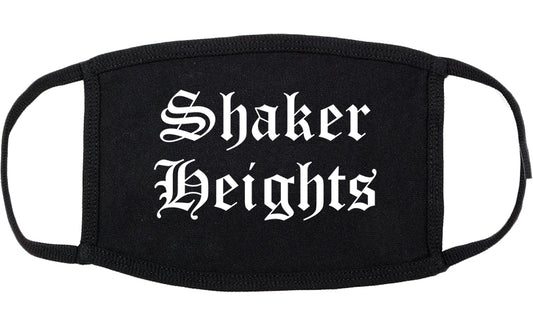 Shaker Heights Ohio OH Old English Cotton Face Mask Black
