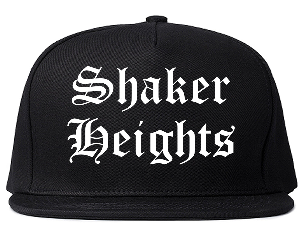Shaker Heights Ohio OH Old English Mens Snapback Hat Black