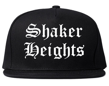 Shaker Heights Ohio OH Old English Mens Snapback Hat Black