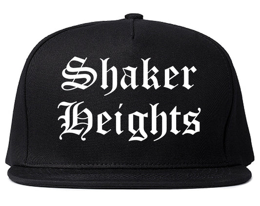 Shaker Heights Ohio OH Old English Mens Snapback Hat Black