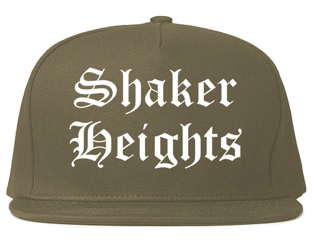 Shaker Heights Ohio OH Old English Mens Snapback Hat Grey