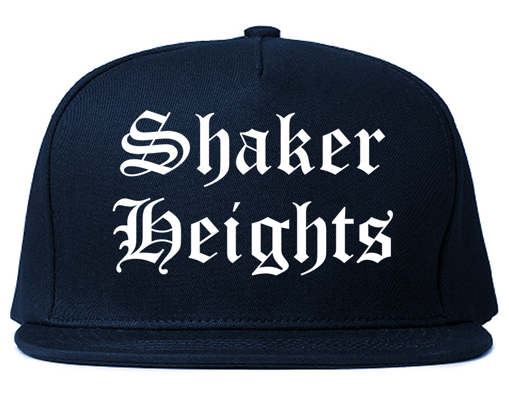 Shaker Heights Ohio OH Old English Mens Snapback Hat Navy Blue