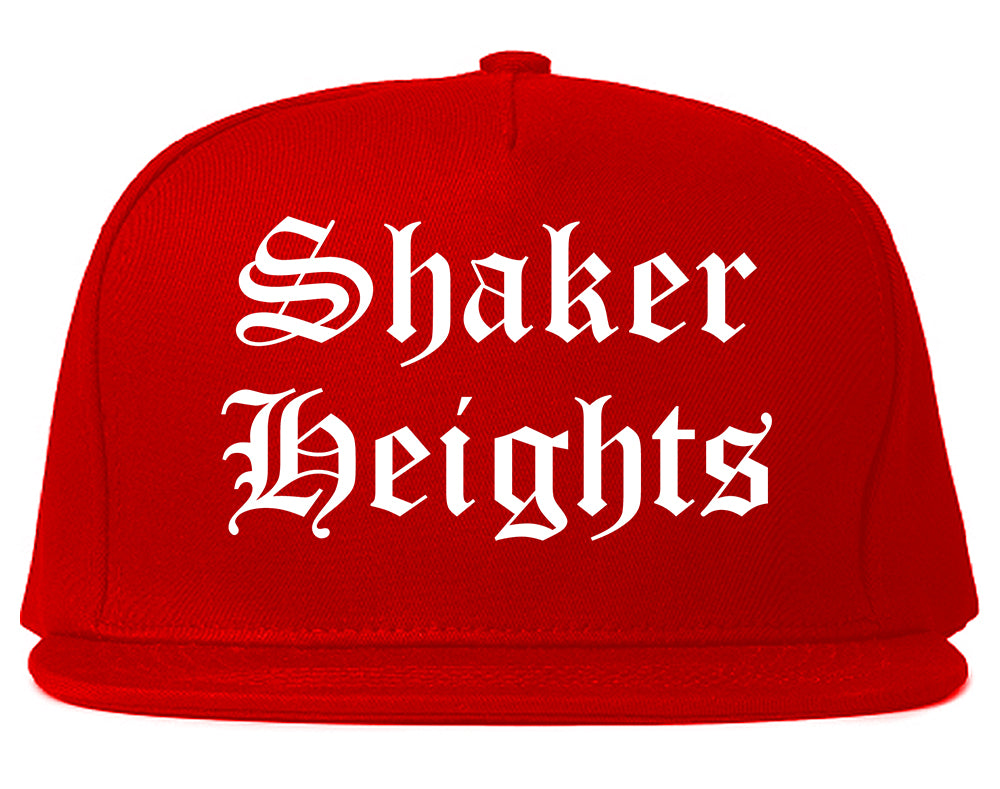 Shaker Heights Ohio OH Old English Mens Snapback Hat Red