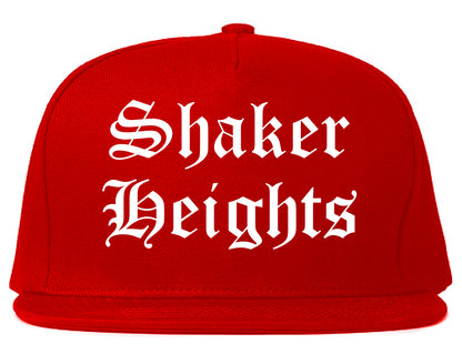 Shaker Heights Ohio OH Old English Mens Snapback Hat Red
