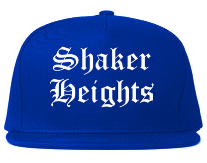 Shaker Heights Ohio OH Old English Mens Snapback Hat Royal Blue