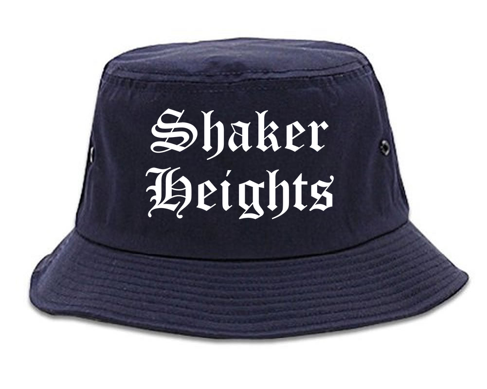 Shaker Heights Ohio OH Old English Mens Bucket Hat Navy Blue