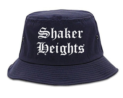 Shaker Heights Ohio OH Old English Mens Bucket Hat Navy Blue