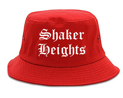 Shaker Heights Ohio OH Old English Mens Bucket Hat Red
