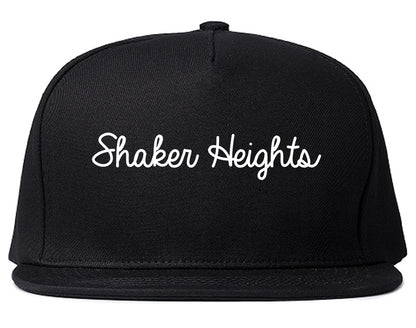 Shaker Heights Ohio OH Script Mens Snapback Hat Black