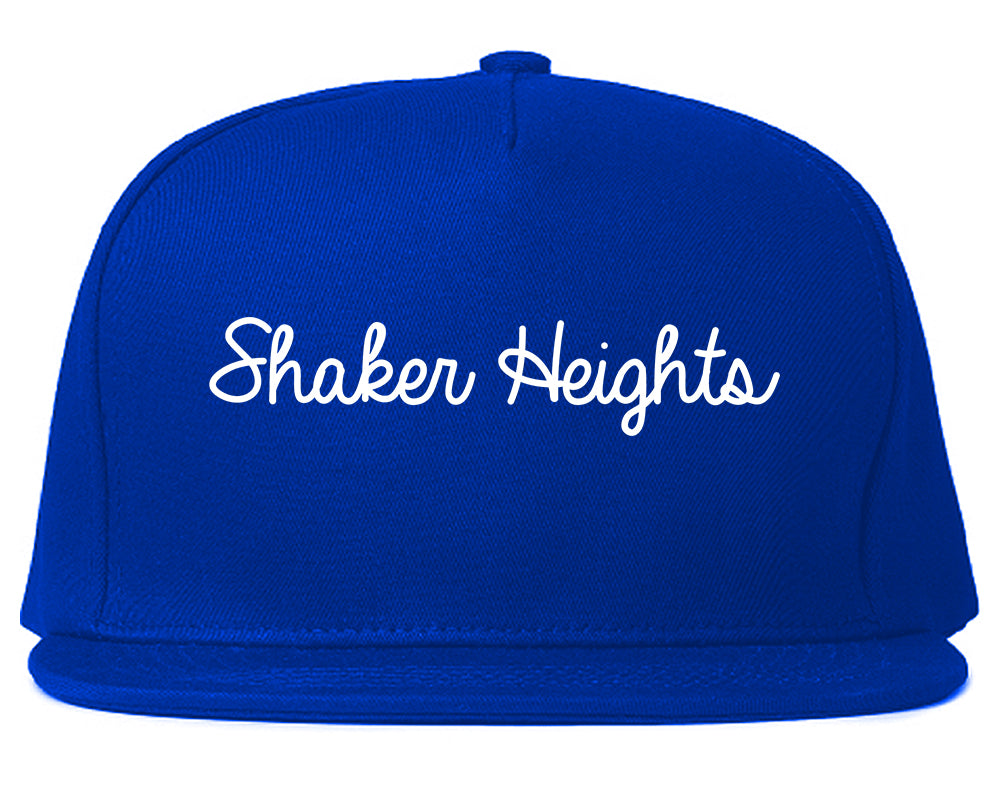 Shaker Heights Ohio OH Script Mens Snapback Hat Royal Blue