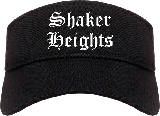 Shaker Heights Ohio OH Old English Mens Visor Cap Hat Black
