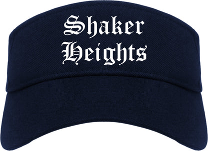 Shaker Heights Ohio OH Old English Mens Visor Cap Hat Navy Blue